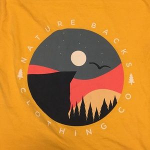 yellow nature backs brand t-shirt